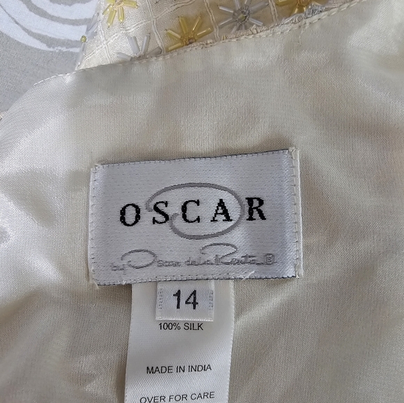 🧨Vintage Oscar De La Renta Beaded Jeweled Star Burst 100% Silk Top - Picture 6 of 8